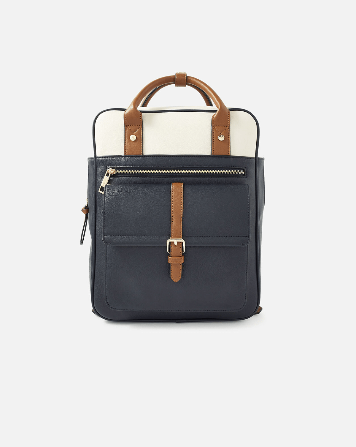 Double Handle Large Backpack Blue